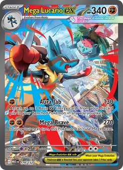 Mega Lucario ex card from Mega Evolution, number 179/132