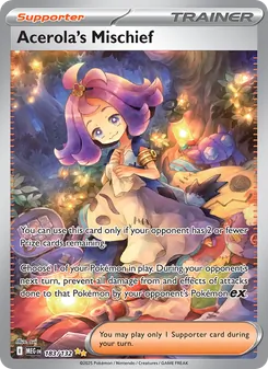 Acerola's Mischief card from Mega Evolution, number 183/132