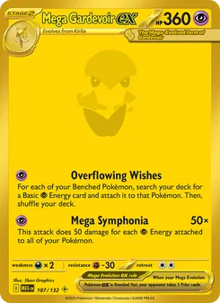 Mega Gardevoir ex card from Mega Evolution, number 187/132