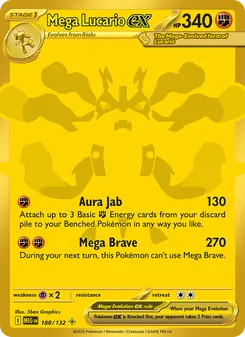 Mega Lucario ex card from Mega Evolution, number 188/132