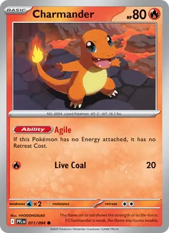 Charmander card from Phantasmal Flames, number 011/94
