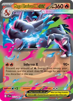 Mega Charizard X ex card from Phantasmal Flames, number 013/94