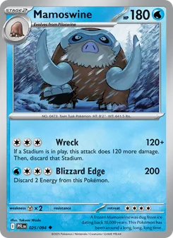 Mamoswine card from Phantasmal Flames, number 025/94
