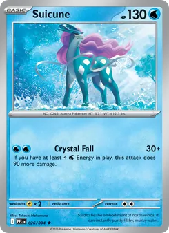 Suicune card from Phantasmal Flames, number 026/94