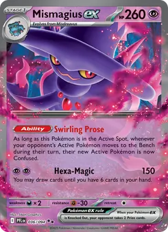 Mismagius ex card from Phantasmal Flames, number 036/94