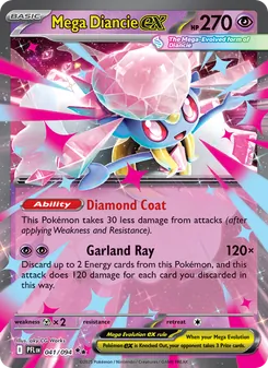 Mega Diancie ex card from Phantasmal Flames, number 041/94