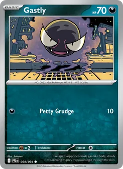 Gastly card from Phantasmal Flames, number 054/94