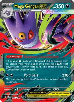 Mega Gengar ex card from Phantasmal Flames, number 056/94