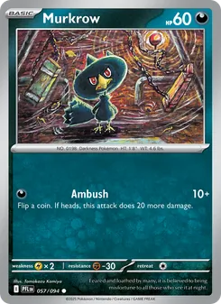 Murkrow card from Phantasmal Flames, number 057/94