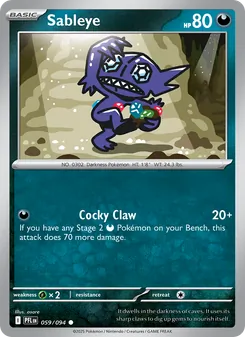 Sableye card from Phantasmal Flames, number 059/94