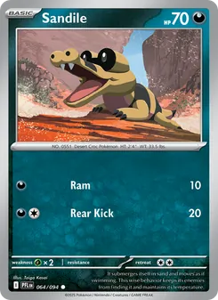 Sandile card from Phantasmal Flames, number 064/94