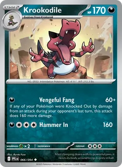 Krookodile card from Phantasmal Flames, number 066/94
