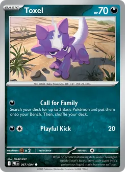 Toxel card from Phantasmal Flames, number 067/94