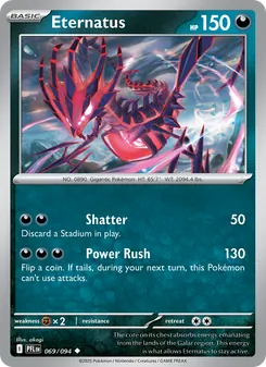 Eternatus card from Phantasmal Flames, number 069/94