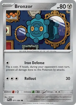 Bronzor card from Phantasmal Flames, number 071/94