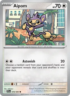 Aipom card from Phantasmal Flames, number 078/94