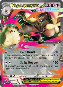 Mega Lopunny ex card from Phantasmal Flames, number 084/94