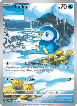 Piplup card from Phantasmal Flames, number 098/94