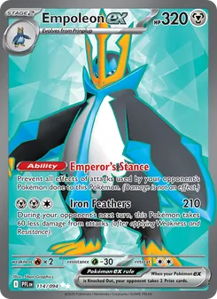 Empoleon ex card from Phantasmal Flames, number 114/94