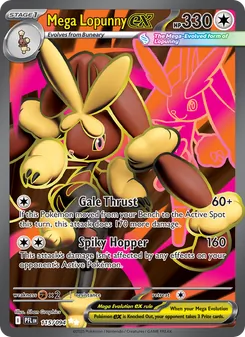 Mega Lopunny ex card from Phantasmal Flames, number 115/94