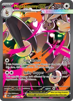 Mega Lopunny ex card from Phantasmal Flames, number 128/94
