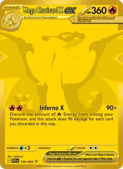 Mega Charizard X ex card from Phantasmal Flames, number 130/94