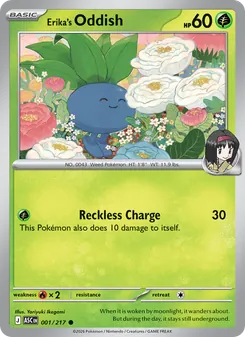 Erika's Oddish card from Ascended Heroes, number 001/217