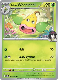 Erika's Weepinbell card from Ascended Heroes, number 005/217