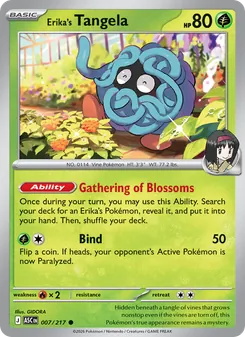 Erika's Tangela card from Ascended Heroes, number 007/217