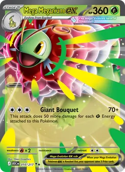 Mega Meganium ex card from Ascended Heroes, number 010/217