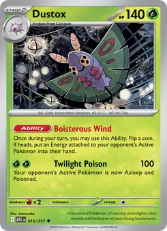 Dustox card from Ascended Heroes, number 015/217