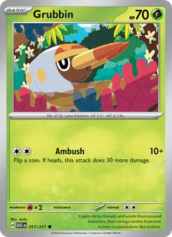Grubbin card from Ascended Heroes, number 017/217