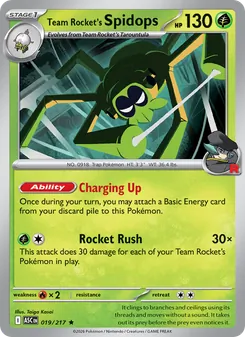 Team Rocket's Spidops card from Ascended Heroes, number 019/217