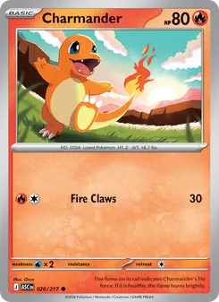 Charmander card from Ascended Heroes, number 020/217