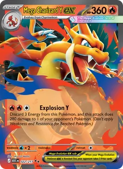 Mega Charizard Y ex card from Ascended Heroes, number 022/217