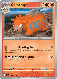 Camerupt card from Ascended Heroes, number 028/217