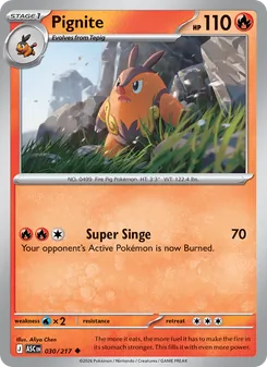 Pignite card from Ascended Heroes, number 030/217