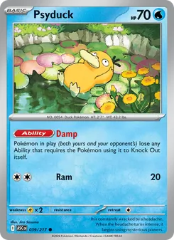 Psyduck card from Ascended Heroes, number 039/217