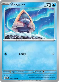 Snorunt card from Ascended Heroes, number 046/217