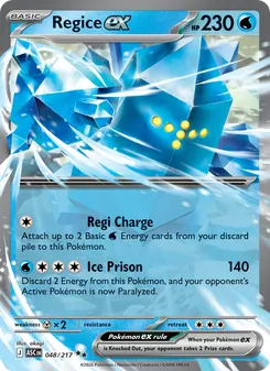 Regice ex card from Ascended Heroes, number 048/217
