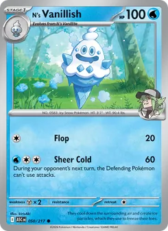 N's Vanillish card from Ascended Heroes, number 050/217