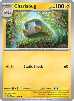 Charjabug card from Ascended Heroes, number 065/217
