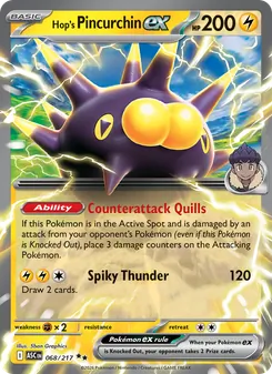 Hop's Pincurchin ex card from Ascended Heroes, number 068/217