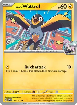 Iono's Wattrel card from Ascended Heroes, number 071/217