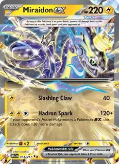 Miraidon ex card from Ascended Heroes, number 073/217