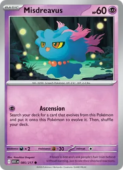 Misdreavus card from Ascended Heroes, number 085/217