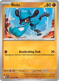 Riolu card from Ascended Heroes, number 112/217