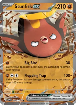 Stunfisk ex card from Ascended Heroes, number 114/217