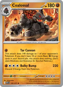 Coalossal card from Ascended Heroes, number 120/217