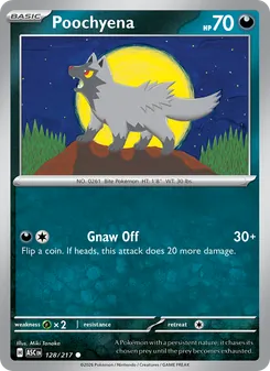 Poochyena card from Ascended Heroes, number 128/217